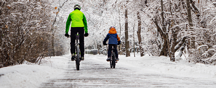 Fietsen in de sneeuw
