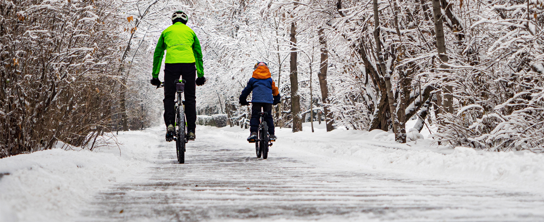 Fietsen in de sneeuw