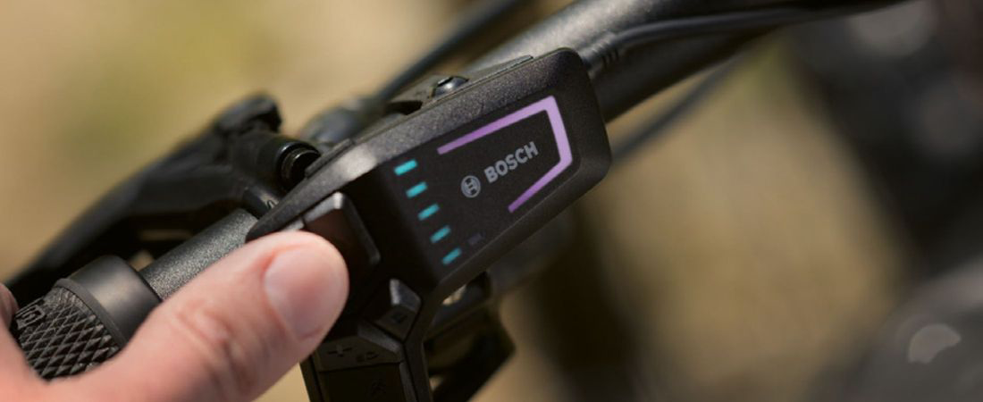 Bosch LED remote on e-bike handlebar