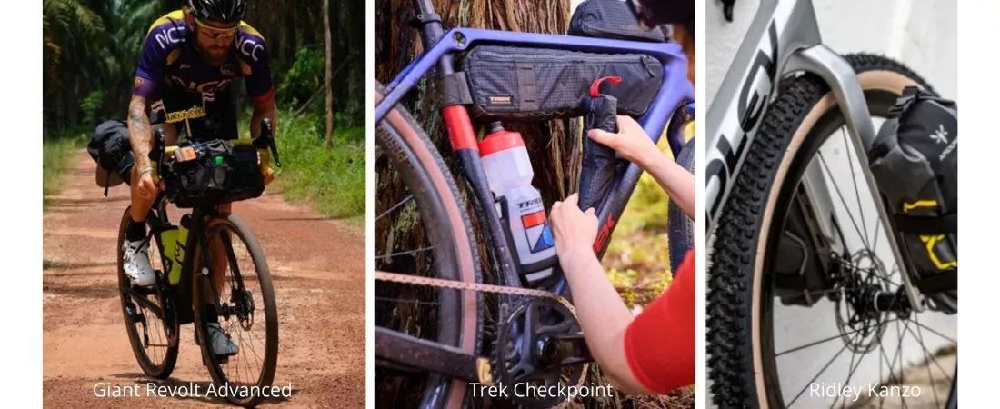 Opbergmogelijkheden bij verschillende gravelbikes