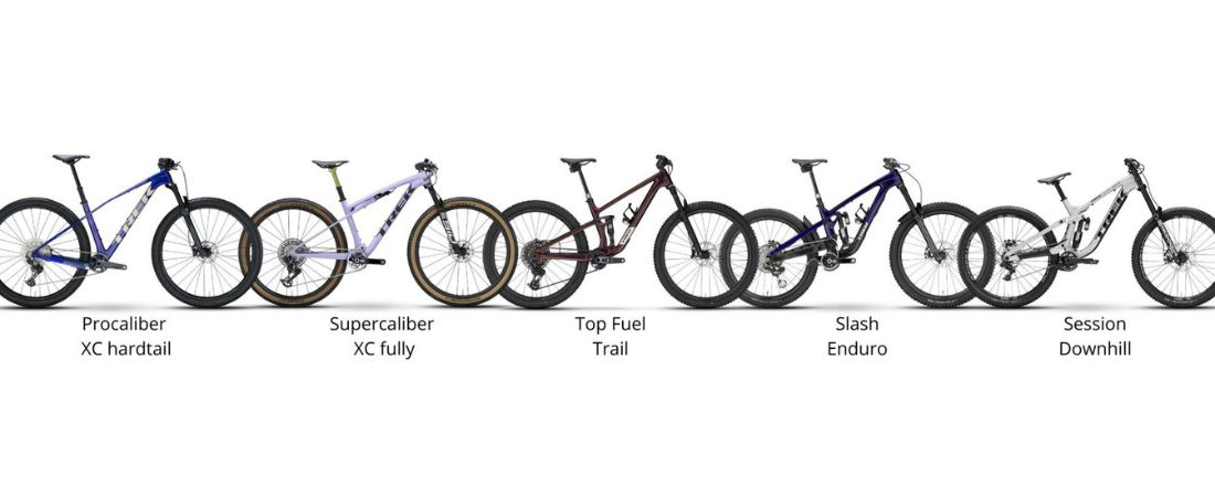 Trek mountainbikes line-up: xc - trail - enduro - downhill